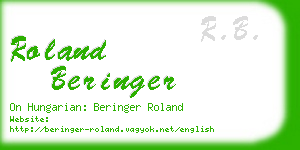 roland beringer business card